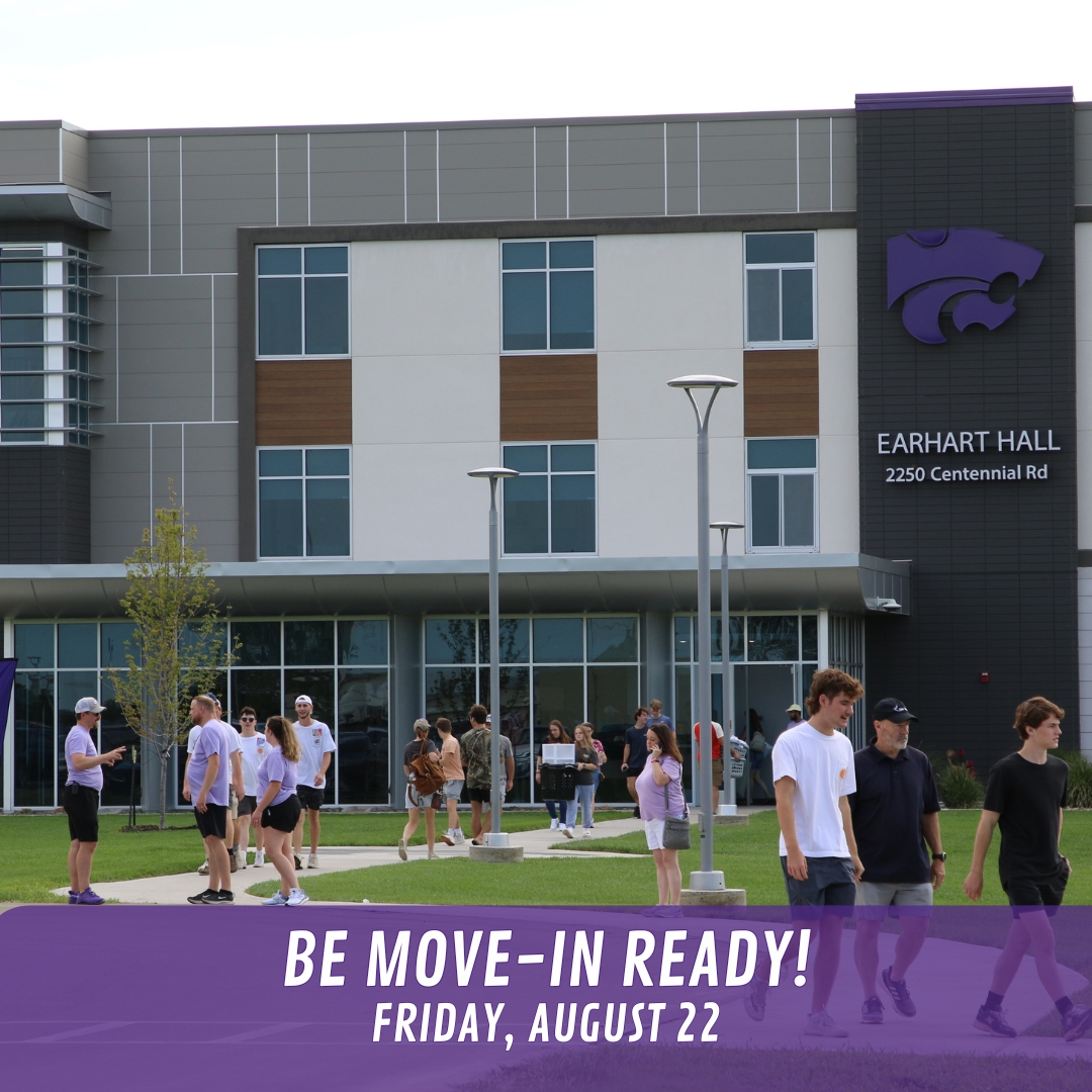 Students moving into Earhart Hall at the K-State Salina campus